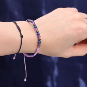 Sternzeichen Kristallkerze mit Edelstein Armband - Wassermann