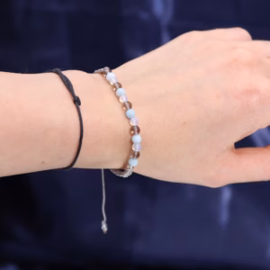 Sternzeichen Kristallkerze mit Edelstein Armband - Krebs