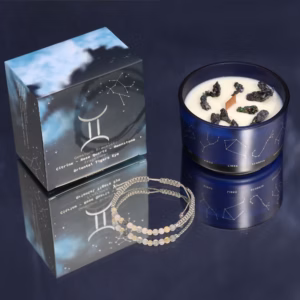 Sternzeichen Kristallkerze mit Edelstein Armband - Zwillinge