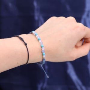 Bougie de Cristal du Zodiaque avec Bracelet de Pierres Fines - Poisson