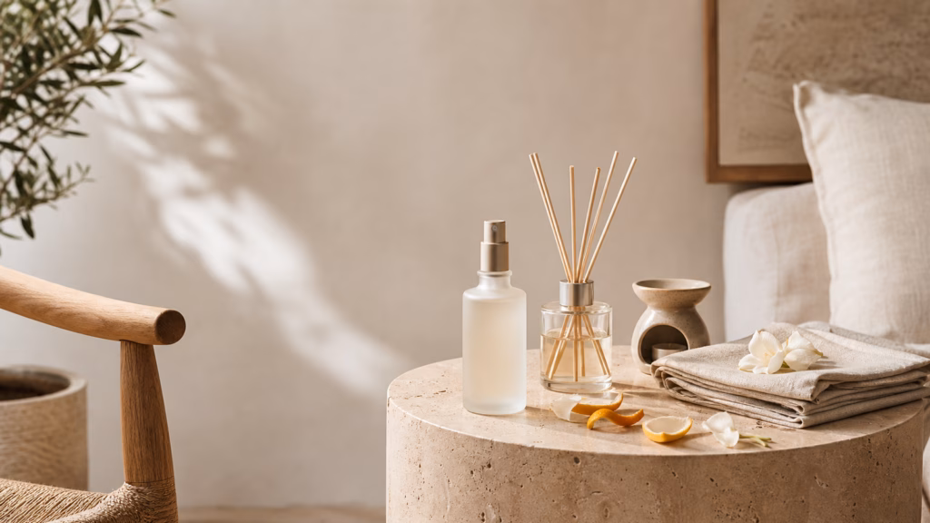 Fragancias para el hogar por habitación: dormitorio, baño, cocina y salón 2 Premium Room Spray And Reed Diffuser Styled For Home Fragrance By Room