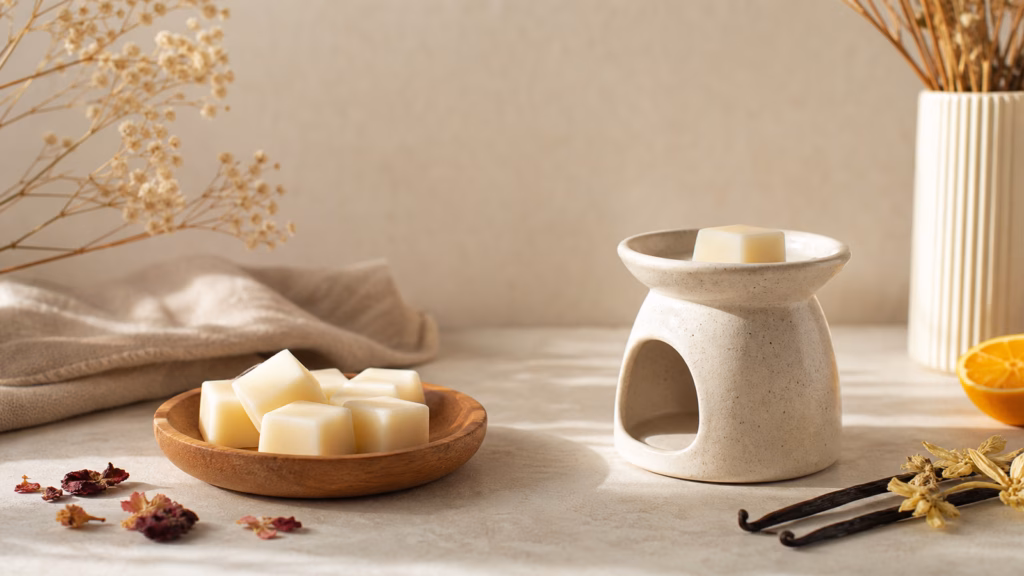 Soy Wax Melts Guide: How to Use Wax Melts, Choose Scents and Scent Your Home 2 Soy Wax Melts And A Wax Warmer Styled For Home Fragrance